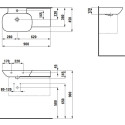 Раковина Laufen Ino 8.1330.2.000.104.1 90 см, полочка справа