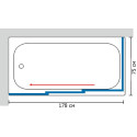 Шторка на ванну GuteWetter Practic Part GV-413A левая 178x75 см стекло бесцветное, профиль матовый хром