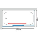 Шторка на ванну GuteWetter Practic Part GV-413A левая 183x80 см стекло бесцветное, профиль матовый хром