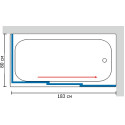 Шторка на ванну GuteWetter Practic Part GV-413A правая 183x80 см стекло бесцветное, профиль матовый хром