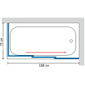 Шторка на ванну GuteWetter Practic Part GV-413A правая 188x75 см стекло бесцветное, профиль матовый хром