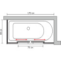 Шторка на ванну GuteWetter Slide Part GV-865 правая 170x80 см стекло бесцветное, профиль хром