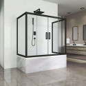 Шторка на ванну Kubele DE019P4U-CLN-BLMT 160х70 см, профиль матовый черный