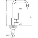 Смеситель Alveus Oz Monarch 1134855 для кухонной мойки, bronze