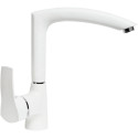 Смеситель AquaGranitEx C-7040 для кухонной мойки, белый