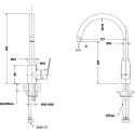 Смеситель Bravat Rhein F7429564BW-ENG для кухни, матовый черный