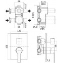 Смеситель Cezares Ovest DEV3-BIO С ВНУТРЕННЕЙ ЧАСТЬЮ, для душа, белый