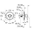 Смеситель Grohe Concetto 32213001 С ВНУТРЕННЕЙ ЧАСТЬЮ, для душа