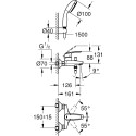 Смеситель Grohe Start 23413001 для ванны с душем, хром