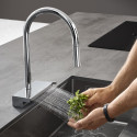 Смеситель Hansgrohe Aquno Select M81 73837000 для кухонной мойки, хром