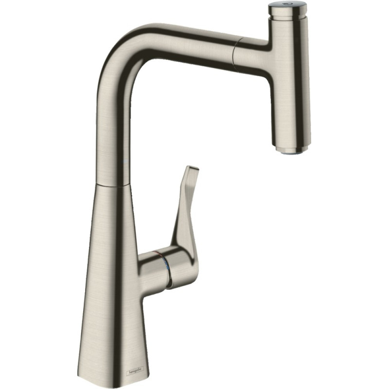 Смеситель Hansgrohe Metris Select M71 73802800 для кухонной мойки, сталь