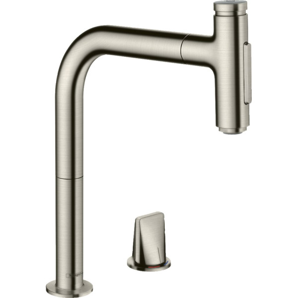Смеситель Hansgrohe Metris Select M71 73819800 для кухонной мойки, сталь