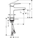 Смеситель Hansgrohe Metropol 32500000 для раковины, с донным клапаном Push-Open