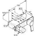 Смеситель Kludi O-CEAN 387700575 для ванны с душем