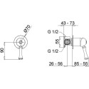 Смеситель Migliore Dallas ML.DLS-6830.CR С ВНУТРЕННЕЙ ЧАСТЬЮ, для душа, хром