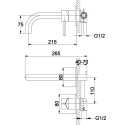 Смеситель Omnires Y 1215 С ВНУТРЕННЕЙ ЧАСТЬЮ, для раковины, хром