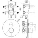 Смеситель Paffoni Light LIG018CR С ВНУТРЕННЕЙ ЧАСТЬЮ, для ванны с душем