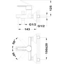 Смеситель TEKA Petra 811216200 для ванны с душем