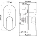 Смеситель Wasserkraft Donau 5341 С ВНУТРЕННЕЙ ЧАСТЬЮ