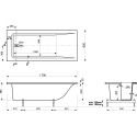 Ванна из искусственного камня Эстет Дельта 170x80 с ножками
