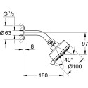 Верхний душ Grohe Tempesta Cosmopolitan 100 26090001 хром