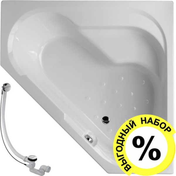 Акриловая ванна Jacob Delafon Bain-Douche 145х145 R + слив-перелив