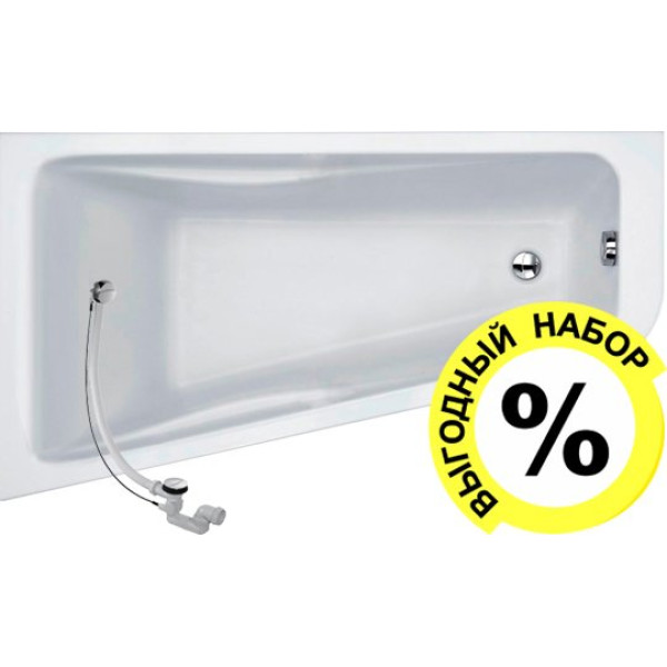 Акриловая ванна Jacob Delafon Odeon Up 160x90 L + слив-перелив