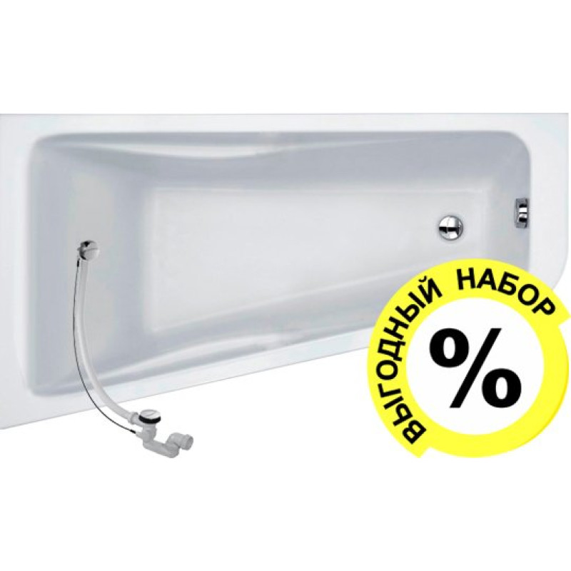 Акриловая ванна Jacob Delafon Odeon Up 160x90 L + слив-перелив