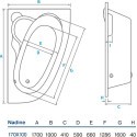 Акриловая ванна Koller Pool Nadine 170x100 R