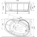 Акриловая ванна Radomir Vannesa Massage Монти 150х105, с гидромассажем, каркасом и экраном, баланс, R