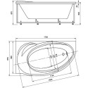 Акриловая ванна Акватек Бетта 170 L, с фронтальным экраном