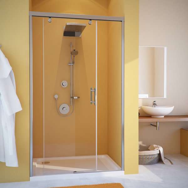Душевая дверь в нишу GuteWetter Slide Door GK-862 левая 155 см стекло бесцветное, профиль хром