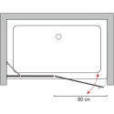 Душевая дверь в нишу GuteWetter Trend Door GK-862AP левая 135 см стекло бесцветное Two, профиль хром
