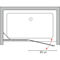 Душевая дверь в нишу GuteWetter Trend Door GK-862AP левая 140 см стекло бесцветное Two, профиль хром