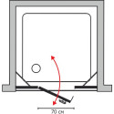 Душевая дверь в нишу GuteWetter Trend Door GK-863P левая 155 см стекло бесцветное Two, профиль хром