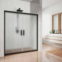Душевая дверь в нишу Kubele DE019D4-MAT-BLMT 140 см, профиль матовый черный