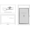 Душевая дверь в нишу Kubele DE019D4-MAT-BLMT 165 см, профиль матовый черный