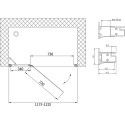 Душевая дверь в нишу Vegas Glass AFP 120 07 01 L профиль матовый хром, стекло прозрачное