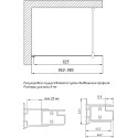 Душевая перегородка Vegas Glass EAF 96 01 01 профиль белый, стекло прозрачное