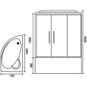 Душевой бокс Royal Bath RB150ALP-C-CH-R