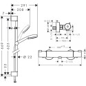 Душевой комплект Hansgrohe Ecostat 1001 CL ВМ 13211000 термостат + душевой гарнитур