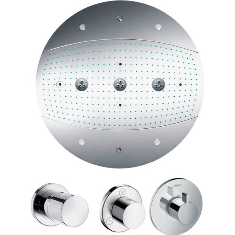 Душевой комплект Hansgrohe Raindance Rainmaker 28404000 С ВНУТРЕННЕЙ ЧАСТЬЮ, с подсветкой