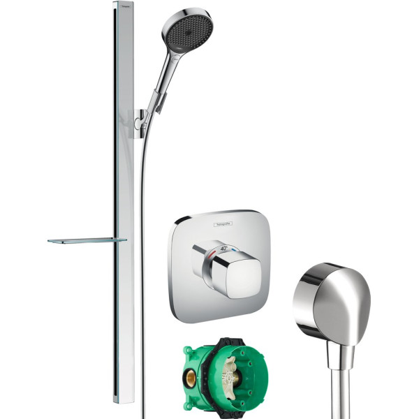 Душевой комплект Hansgrohe Термостат Ecostat S 15757000 + душевой гарнитур + шланговое подключение