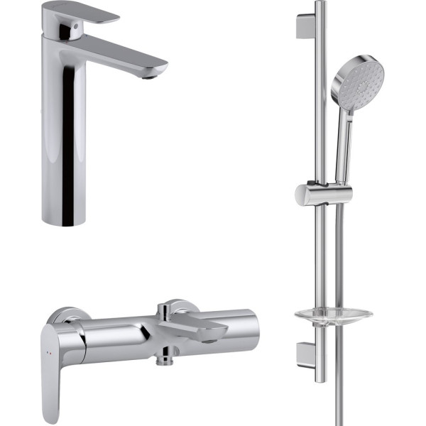Душевой комплект Jacob Delafon Aleo E72299-4-CP + E72282-CP + E99898RU-CP