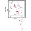 Душевой уголок BelBagno Marmi AH-1-90/100-C-Cr