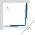 Душевой уголок GuteWetter Practic Square GK-433 90x90 см стекло бесцветное, профиль матовый хром