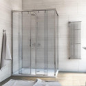 Душевой уголок GuteWetter Slide Rectan GK-865 левая 160x80 см стекло бесцветное, профиль хром
