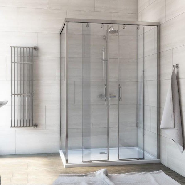 Душевой уголок GuteWetter Slide Rectan GK-865 правая 120x70 см стекло бесцветное, профиль хром