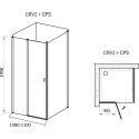 Душевой уголок Ravak CRV2-110+CPS Transparent, профиль блестящий