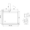 Душевой уголок Vegas Glass AFP-Fis 100*80 08 01 R профиль глянцевый хром, стекло прозрачное